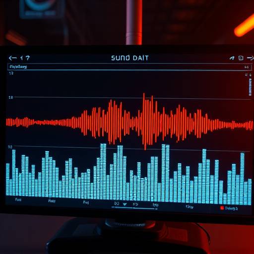 音波の波形がデザインされた画面